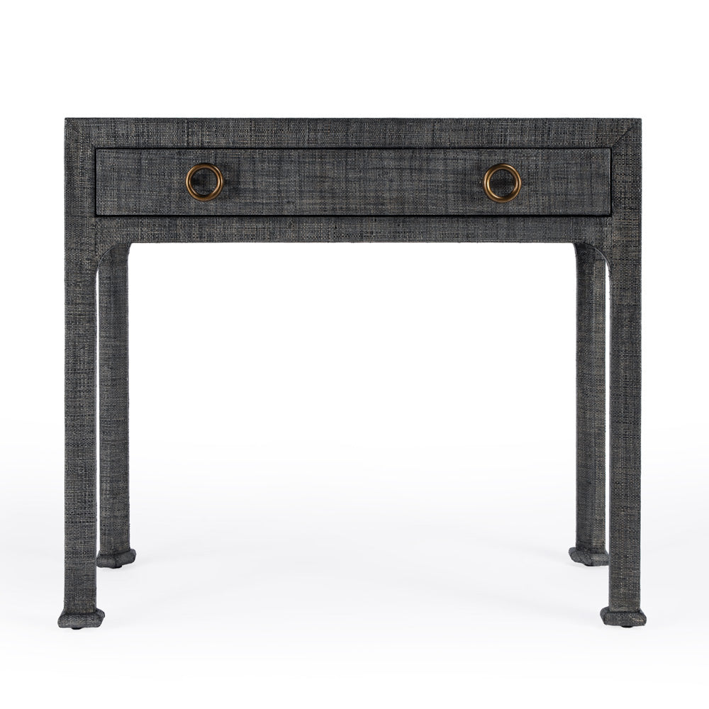 Butler Specialty Company - Chatham 34 in. W Rectangular Raffia 1 Drawer Console Table, Charcoal - 9146420