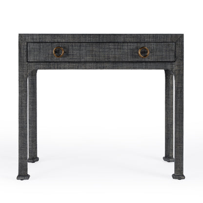 Butler Specialty Company - Chatham 34 in. W Rectangular Raffia 1 Drawer Console Table, Charcoal - 9146420