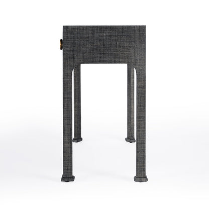 Butler Specialty Company - Chatham 34 in. W Rectangular Raffia 1 Drawer Console Table, Charcoal - 9146420