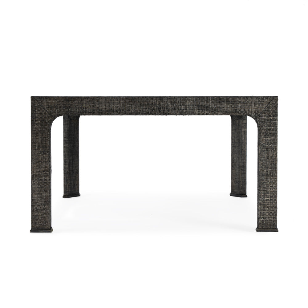 Butler Specialty Company - Chatham 36 in. W Square Glass & Raffia Coffee Table, Charcoal - 9153420_CLOSEOUT