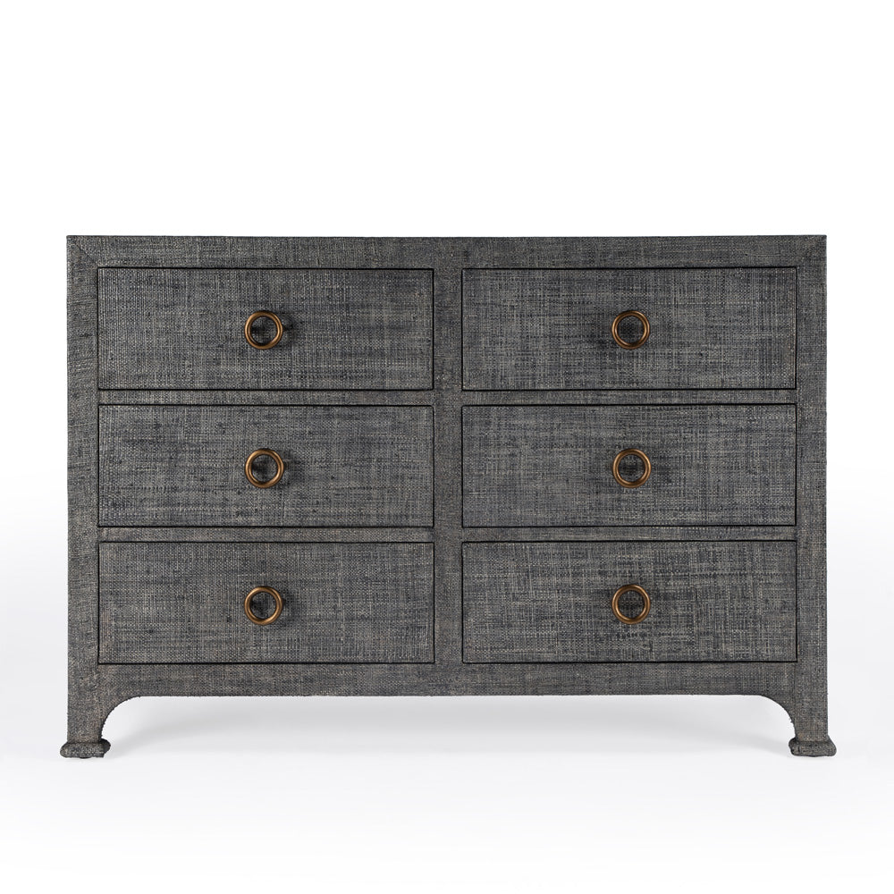Butler Specialty Company - Chatham 44 in. W Raffia 6 Drawer Dresser, Charcoal - 9149420