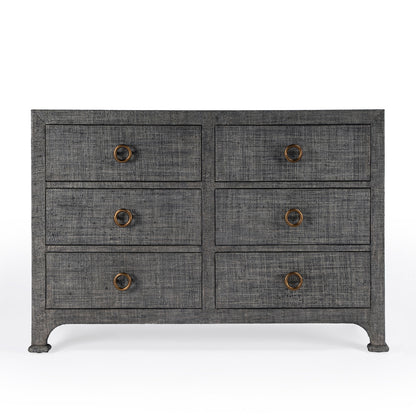 Butler Specialty Company - Chatham 44 in. W Raffia 6 Drawer Dresser, Charcoal - 9149420