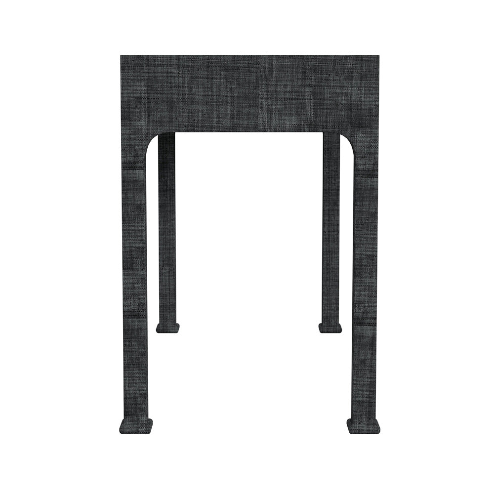 Butler Specialty Company - Chatham 47 in. W Rectangular Raffia & Wood 2 Drawer Writing Desk, Charcoal - 9746420
