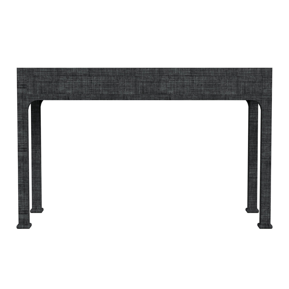 Butler Specialty Company - Chatham 47 in. W Rectangular Raffia & Wood 2 Drawer Writing Desk, Charcoal - 9746420