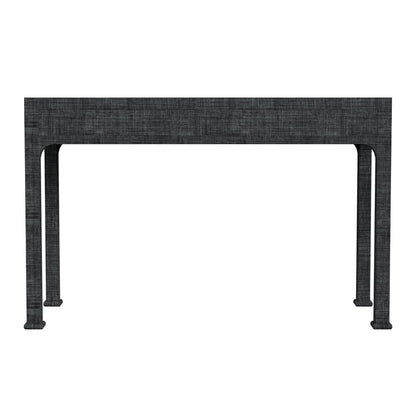 Butler Specialty Company - Chatham 47 in. W Rectangular Raffia & Wood 2 Drawer Writing Desk, Charcoal - 9746420