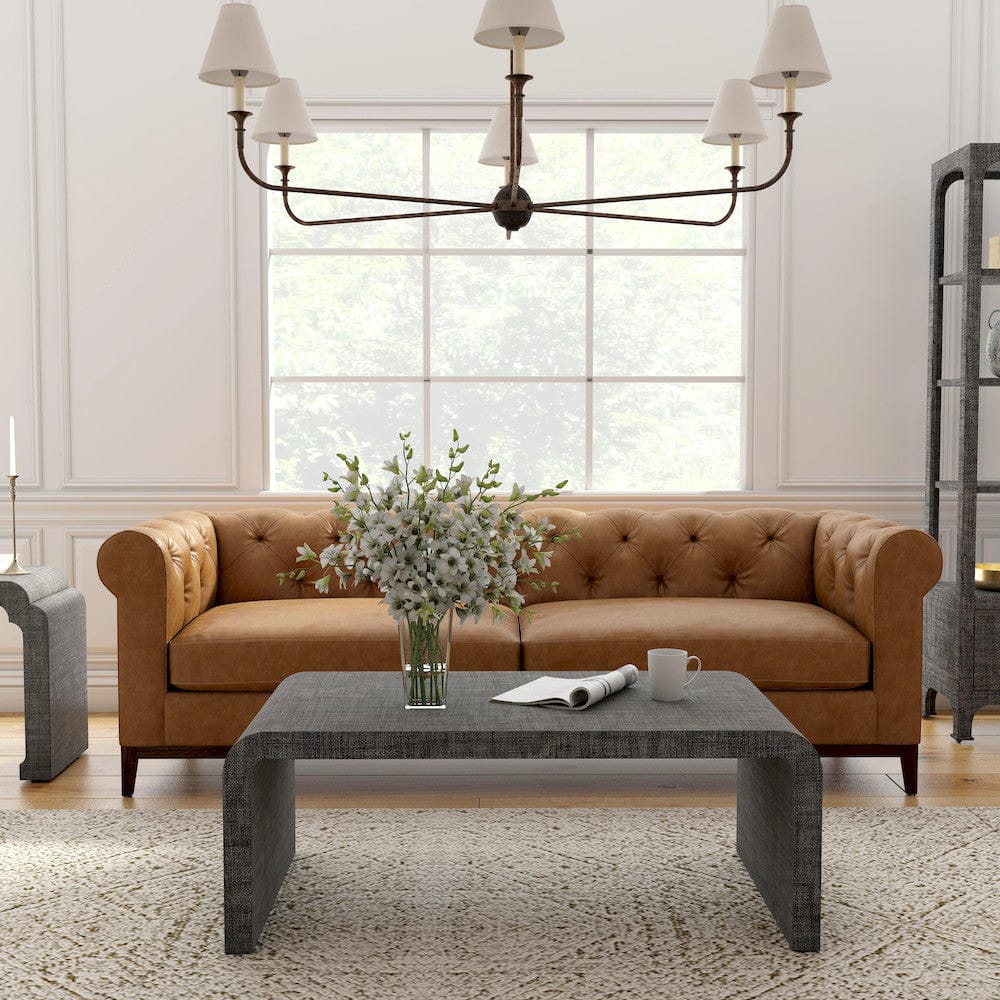 Butler Specialty Company - Chatham 48 in. W Rectangular Raffia Waterfall Coffee Table, Charcoal - 9744420 view 7