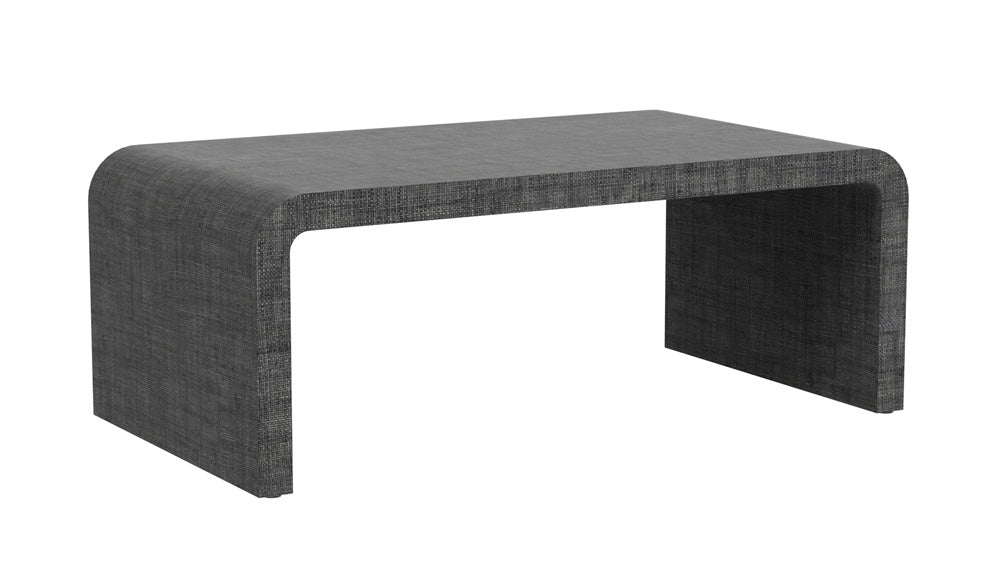 Butler Specialty Company - Chatham 48 in. W Rectangular Raffia Waterfall Coffee Table, Charcoal - 9744420