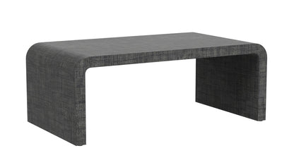 Butler Specialty Company - Chatham 48 in. W Rectangular Raffia Waterfall Coffee Table, Charcoal - 9744420