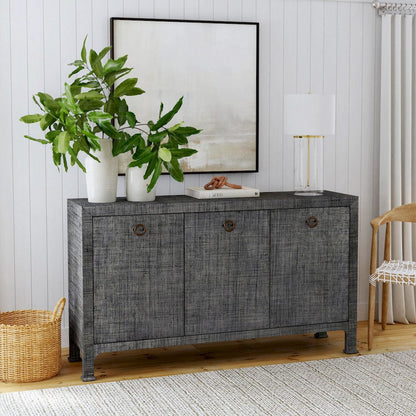 Butler Specialty Company - Chatham 60 in. W Raffia 3 Drawer Sideboard, Charcoal - 9170420 view 6