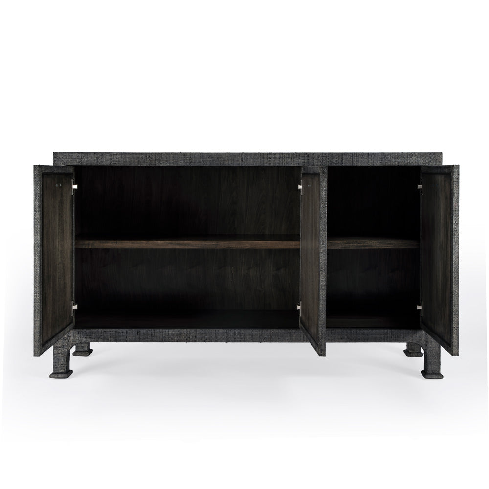 Butler Specialty Company - Chatham 60 in. W Raffia 3 Drawer Sideboard, Charcoal - 9170420