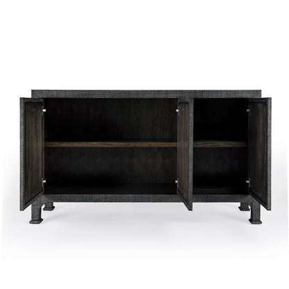 Butler Specialty Company - Chatham 60 in. W Raffia 3 Drawer Sideboard, Charcoal - 9170420