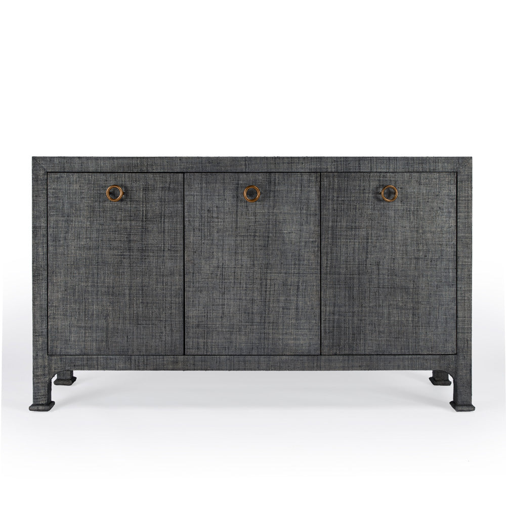 Butler Specialty Company - Chatham 60 in. W Raffia 3 Drawer Sideboard, Charcoal - 9170420