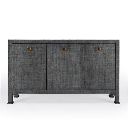 Butler Specialty Company - Chatham 60 in. W Raffia 3 Drawer Sideboard, Charcoal - 9170420