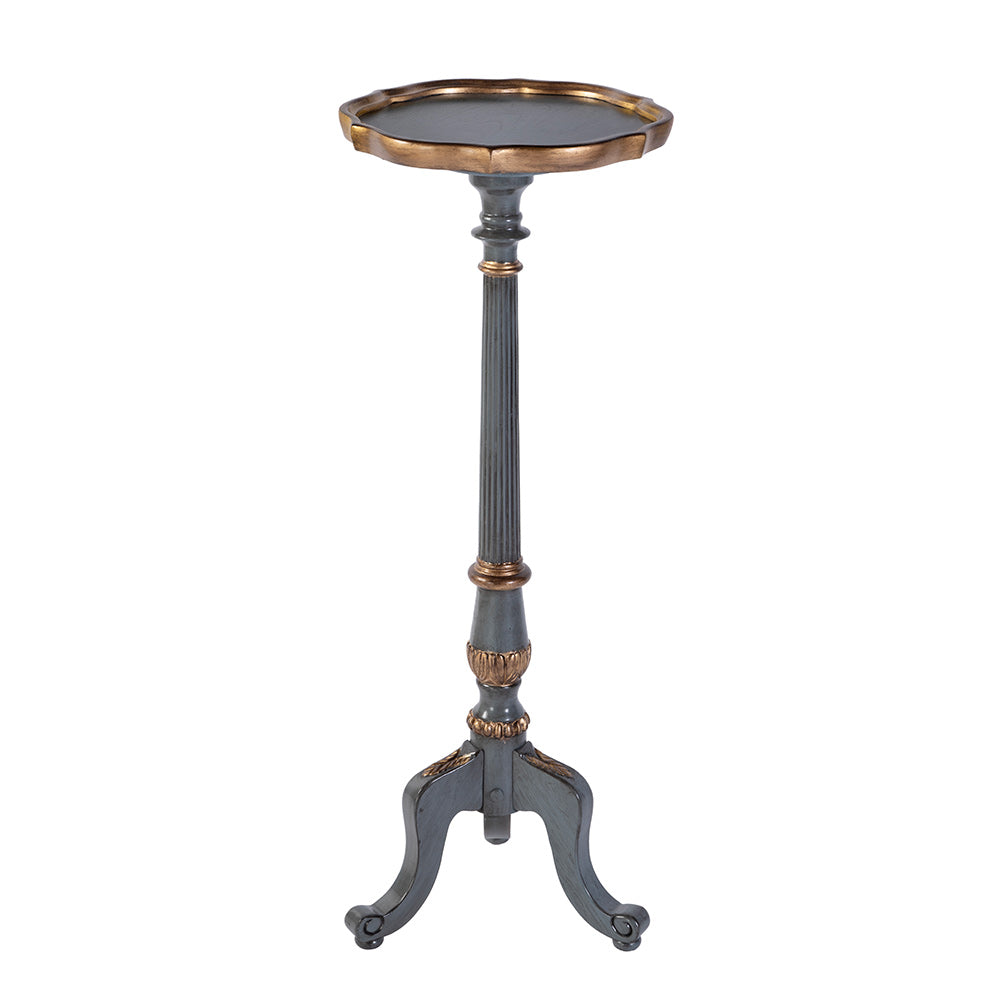 Butler Specialty Company - Chatsworth 13.75 in. W x 36.5 in. H Round Wood Scalloped Edge 3 Leg Pedestal Plant Stand, Pastel Blue - 1931483 View 1