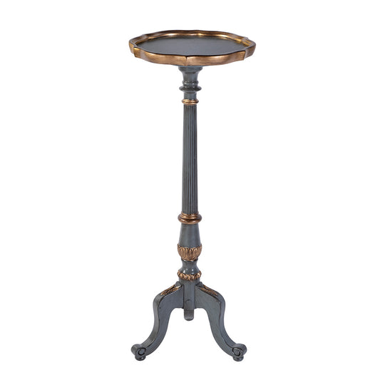 Butler Specialty Company - Chatsworth 13.75 in. W x 36.5 in. H Round Wood Scalloped Edge 3 Leg Pedestal Plant Stand, Pastel Blue - 1931483 View 1