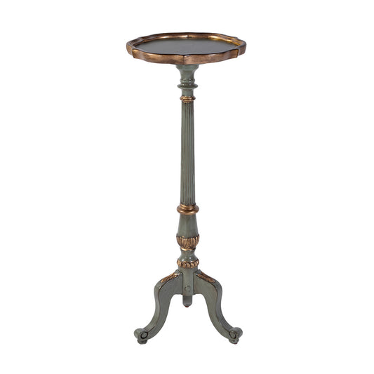 Butler Specialty Company - Chatsworth 13.75 in. W x 36.5 in. H Round Wood Scalloped Edge 3 Leg Pedestal Plant Stand, Pastel Green - 1931482 View 1