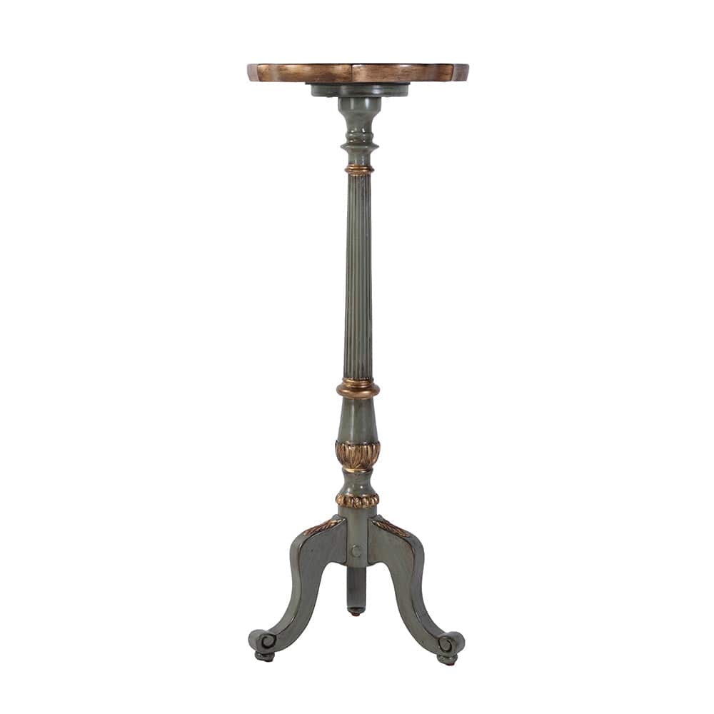 Butler Specialty Company - Chatsworth 13.75 in. W x 36.5 in. H Round Wood Scalloped Edge 3 Leg Pedestal Plant Stand, Pastel Green - 1931482 View 2