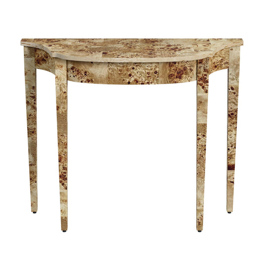 Butler Specialty Company - Chester 36 in. W Demilune Traditional Burl Wood Console Table, Light Brown - 4116443