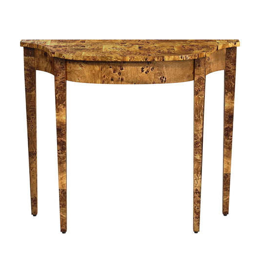 Butler Specialty Company - Chester 36 in. W Demilune Traditional Burl Wood Console Table, Medium Brown - 4116442