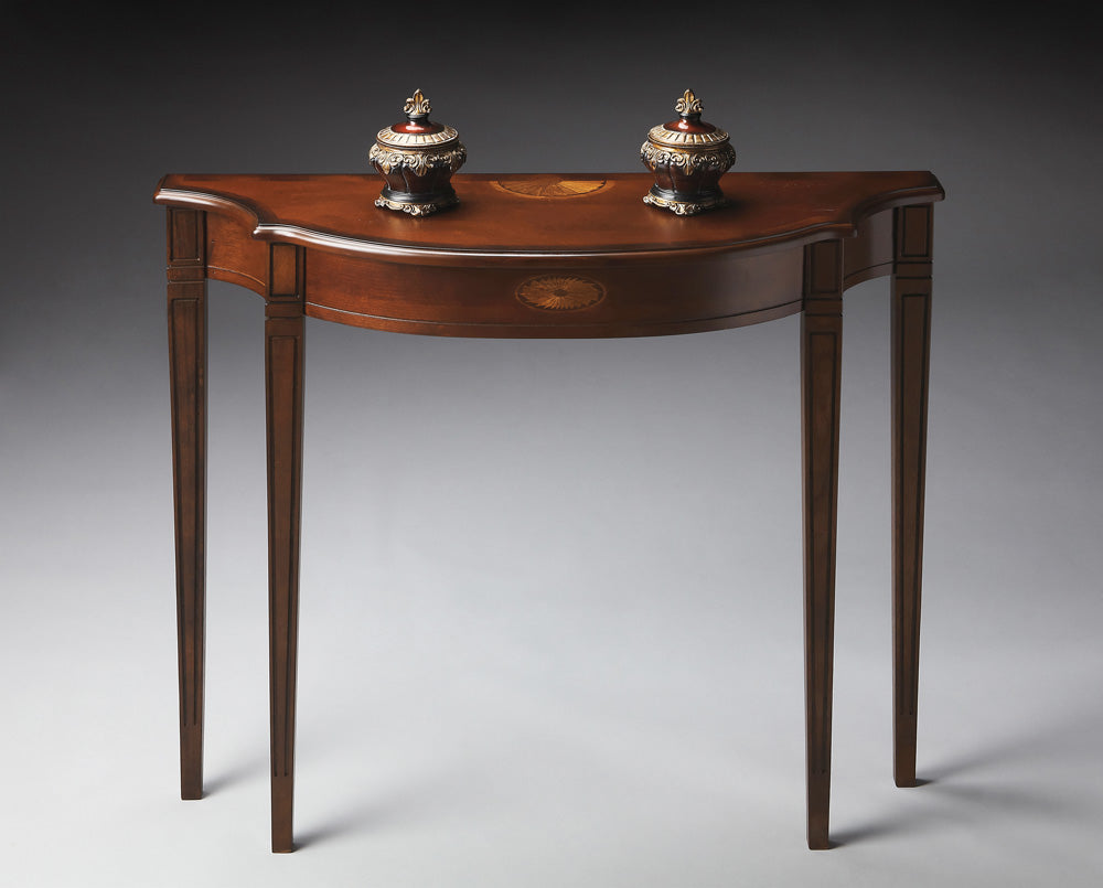 Butler Specialty Company - Chester 36 in. W Demilune Traditional Wood Console Table, Dark Brown - 4116024