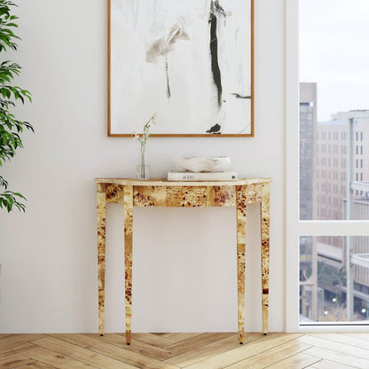 Butler Specialty Company - Chester 36 in. W Demilune Traditional Burl Wood Console Table, Light Brown - 4116443 view 6