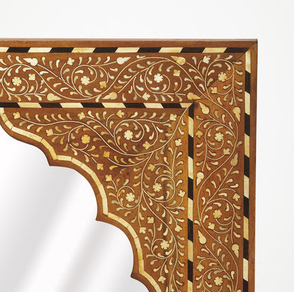 Butler Specialty Company - Chevrier Wood & Bone Inlay Wall Mirrored, Medium Brown - 3886338