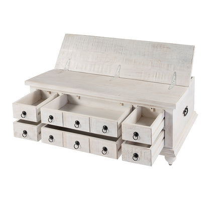 Butler Specialty Company - Chipping 47 in. W Rectangular Solid Wood 6 Drawer Trunk Coffee Table, White - 5862329 View 2