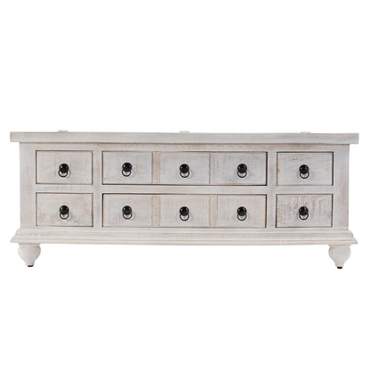 Butler Specialty Company - Chipping 47 in. W Rectangular Solid Wood 6 Drawer Trunk Coffee Table, White - 5862329 View 3