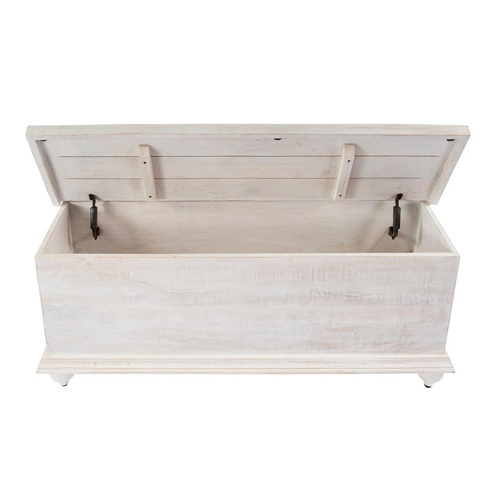 Butler Specialty Company - Chipping 47 in. W Rectangular Solid Wood 6 Drawer Trunk Coffee Table, White - 5862329 View 4