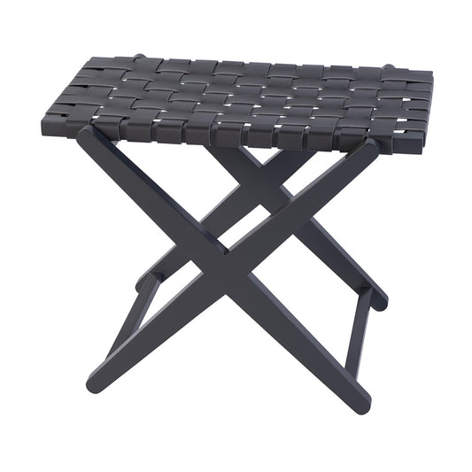 Butler Specialty Company - Cipriani 24 in. W Rectangular Leather & Wood Luggage Rack, Gray - 1186266 View 1