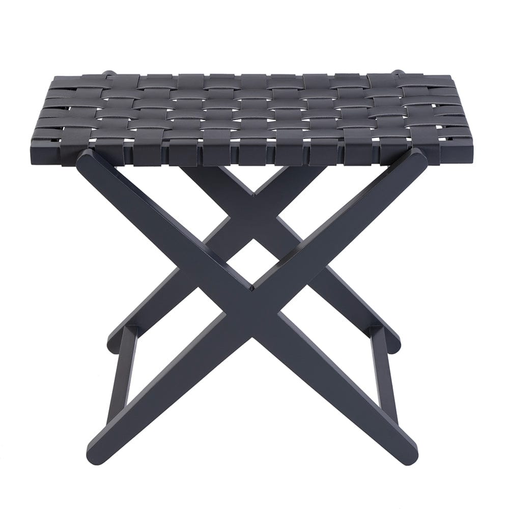 Butler Specialty Company - Cipriani 24 in. W Rectangular Leather & Wood Luggage Rack, Gray - 1186266 View 2