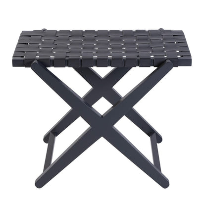 Butler Specialty Company - Cipriani 24 in. W Rectangular Leather & Wood Luggage Rack, Gray - 1186266 View 2