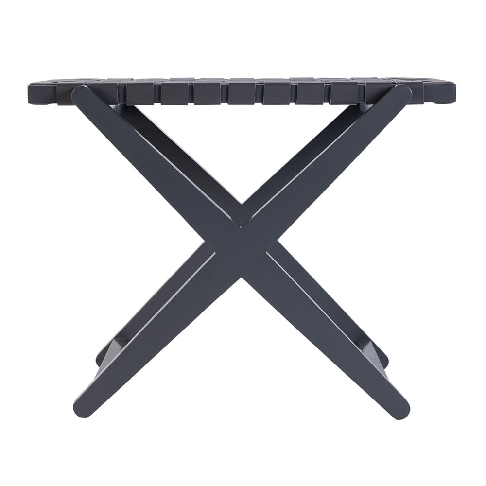 Butler Specialty Company - Cipriani 24 in. W Rectangular Leather & Wood Luggage Rack, Gray - 1186266 View 3