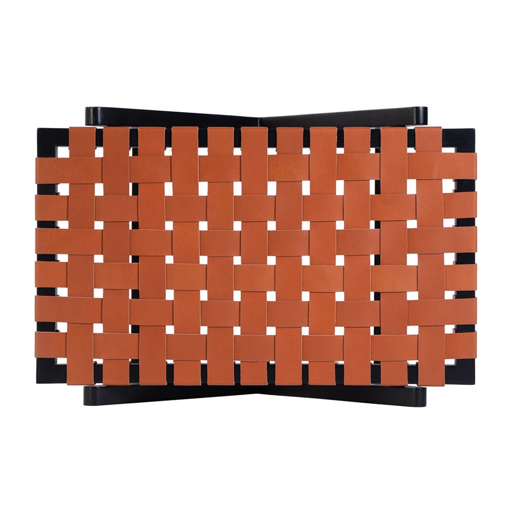 Butler Specialty Company - Cipriani 24 in. W Rectangular Leather & Wood Luggage Rack, Orange, Black - 1186294 View 4