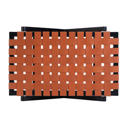 Butler Specialty Company - Cipriani 24 in. W Rectangular Leather & Wood Luggage Rack, Orange, Black - 1186294 View 4
