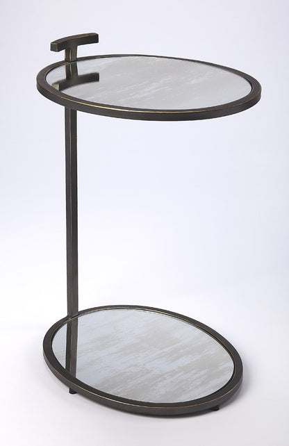 Butler Specialty Company - Ciro Metal & Mirrored Side Table, Black - 3973407