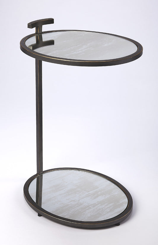 Butler Specialty Company - Ciro Metal & Mirrored Side Table, Black - 3973407