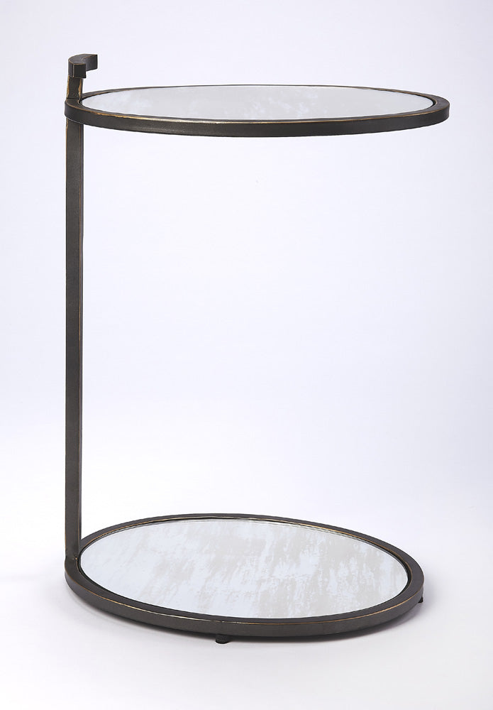 Butler Specialty Company - Ciro Metal & Mirrored Side Table, Black - 3973407