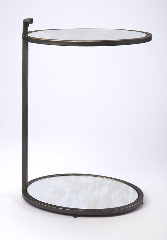 Butler Specialty Company - Ciro Metal & Mirrored Side Table, Black - 3973407