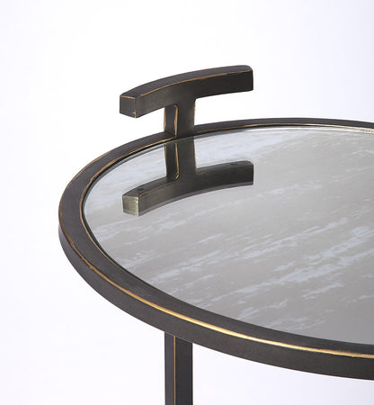Butler Specialty Company - Ciro Metal & Mirrored Side Table, Black - 3973407