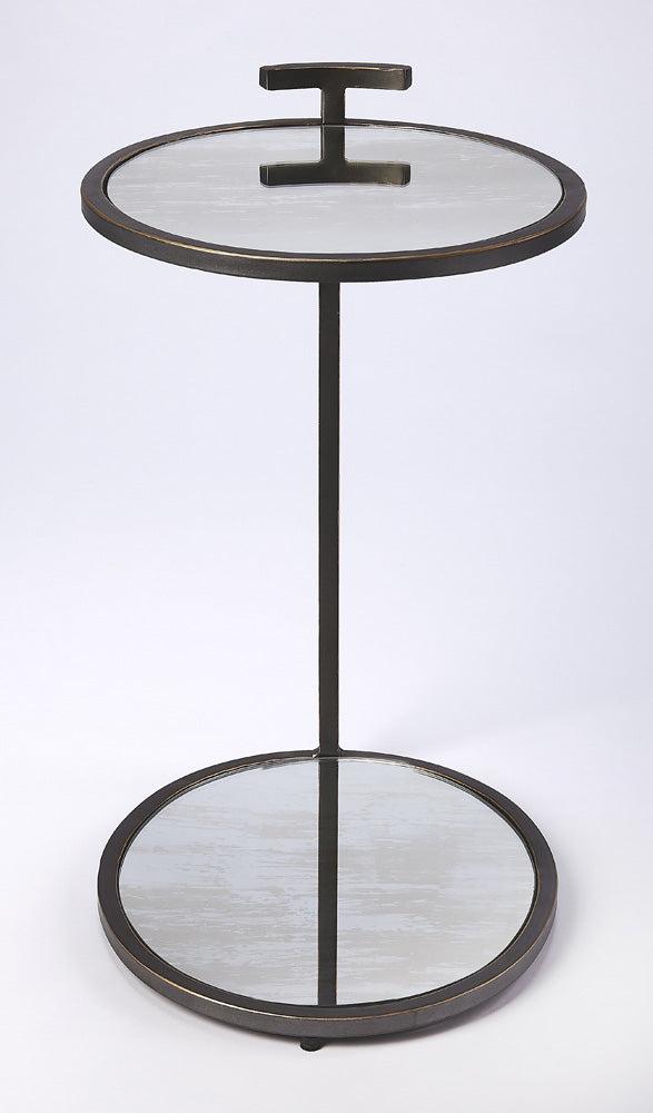 Butler Specialty Company - Ciro Metal & Mirrored Side Table, Black - 3973407