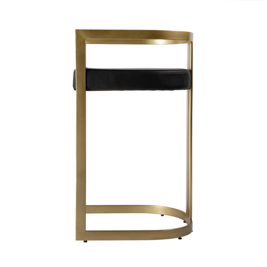 Butler Specialty Company - Clarence 28.5 in. Seat Height Faux Leather & Metal Bar Height Stool, Black - 5782034