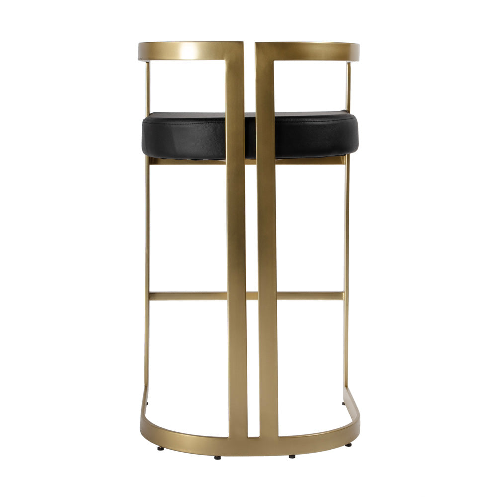 Butler Specialty Company - Clarence 28.5 in. Seat Height Faux Leather & Metal Bar Height Stool, Black - 5782034
