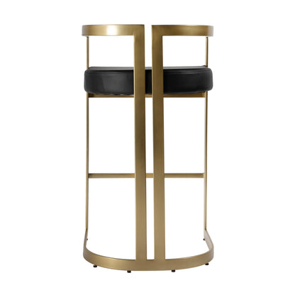 Butler Specialty Company - Clarence 28.5 in. Seat Height Faux Leather & Metal Bar Height Stool, Black - 5782034