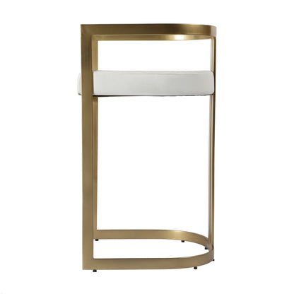 Butler Specialty Company - Clarence 28.5 in. Seat Height Faux Leather & Metal Bar Height Stool, White - 5782402