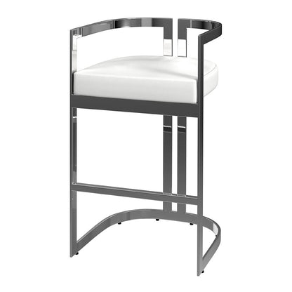 Butler Specialty Company - Clarence 28 in. Seat Height Faux Leather Low Back Barstool, White - 5782220 View 1