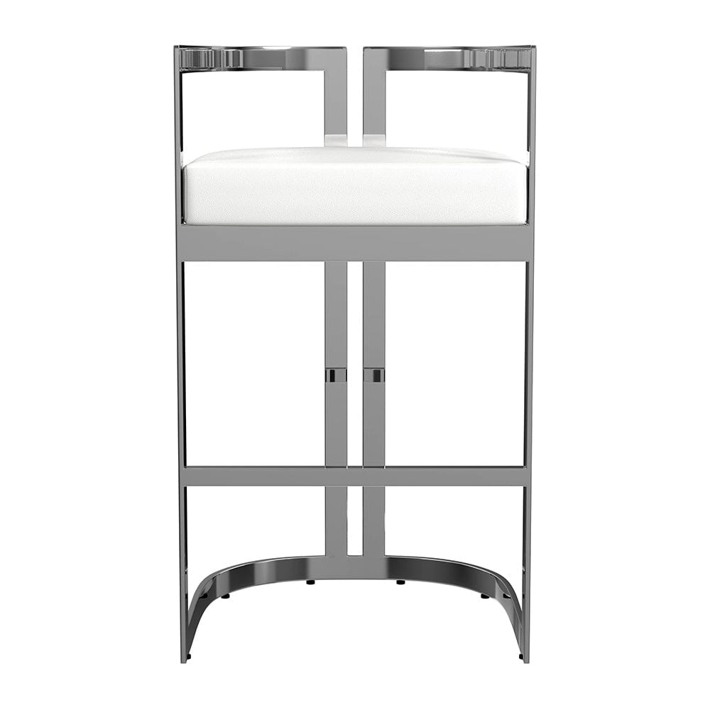 Butler Specialty Company - Clarence 28 in. Seat Height Faux Leather Low Back Barstool, White - 5782220 View 2