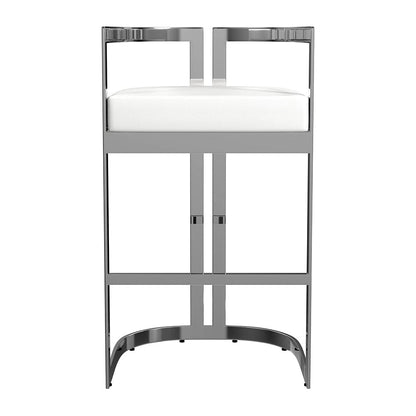 Butler Specialty Company - Clarence 28 in. Seat Height Faux Leather Low Back Barstool, White - 5782220 View 2