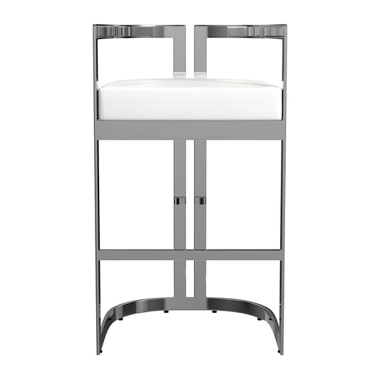 Butler Specialty Company - Clarence 28 in. Seat Height Faux Leather Low Back Barstool, White - 5782220 View 2