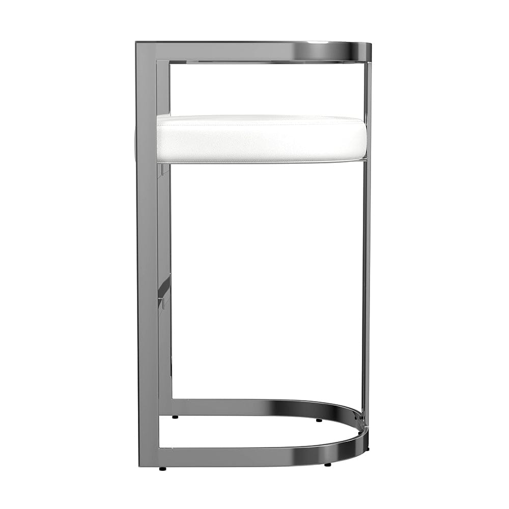 Butler Specialty Company - Clarence 28 in. Seat Height Faux Leather Low Back Barstool, White - 5782220 View 3